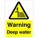 Sign warning deep water